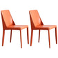 Metal Indoor Upholstered Side Chair Matte Finish Faux Leather Solid Back Dining Chair Orange 2 Piece Set Clearhalo 'Dining Chairs' 'Dining Tables & Seating' 'dining_chair' 'furn' 'furn_dining_chair' 'Furniture' 'Kitchen & Dining Furniture' 5148658