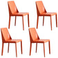 Metal Indoor Upholstered Side Chair Matte Finish Faux Leather Solid Back Dining Chair Orange 4 Piece Set Clearhalo 'Dining Chairs' 'Dining Tables & Seating' 'dining_chair' 'furn' 'furn_dining_chair' 'Furniture' 'Kitchen & Dining Furniture' 5148659