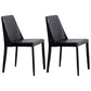 Metal Indoor Upholstered Side Chair Matte Finish Faux Leather Solid Back Dining Chair Black 2 Piece Set Clearhalo 'Dining Chairs' 'Dining Tables & Seating' 'dining_chair' 'furn' 'furn_dining_chair' 'Furniture' 'Kitchen & Dining Furniture' 5148661