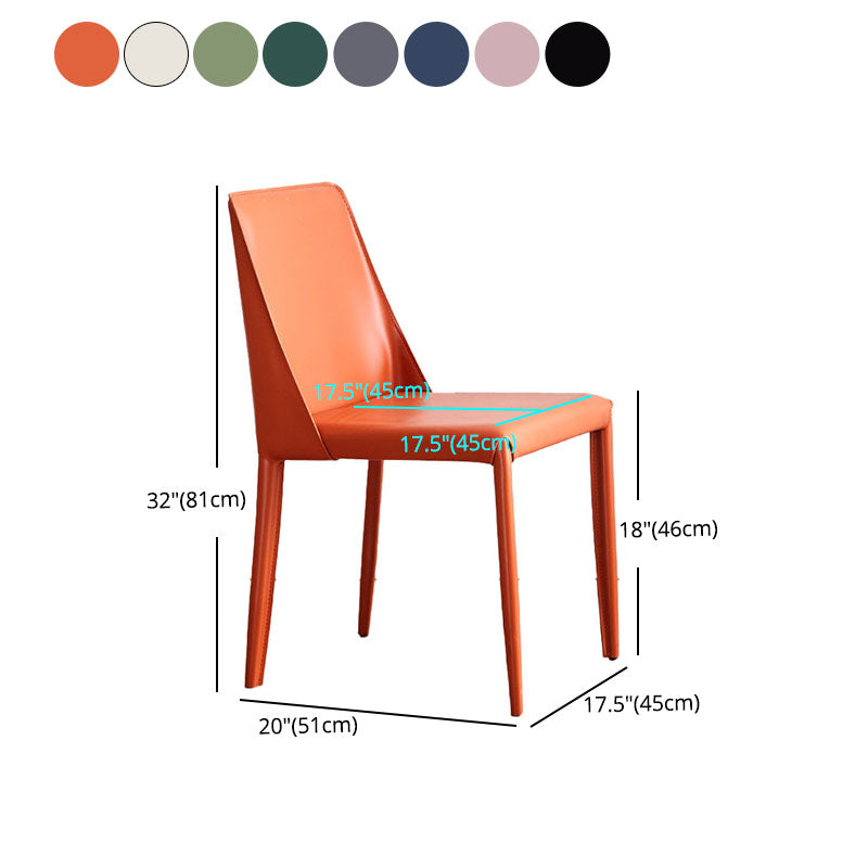 Metal Indoor Upholstered Side Chair Matte Finish Faux Leather Solid Back Dining Chair Clearhalo 'Dining Chairs' 'Dining Tables & Seating' 'dining_chair' 'furn' 'furn_dining_chair' 'Furniture' 'Kitchen & Dining Furniture' 5148666