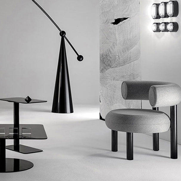 Chaise latéral à dos ouvert contemporain en velours chaise latéral rembourrée