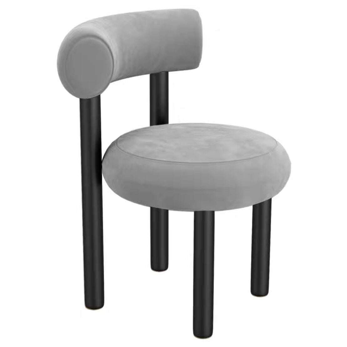 Chaise latéral à dos ouvert contemporain en velours chaise latéral rembourrée