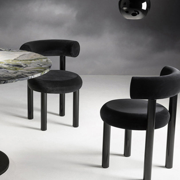 Chaise latéral à dos ouvert contemporain en velours chaise latéral rembourrée