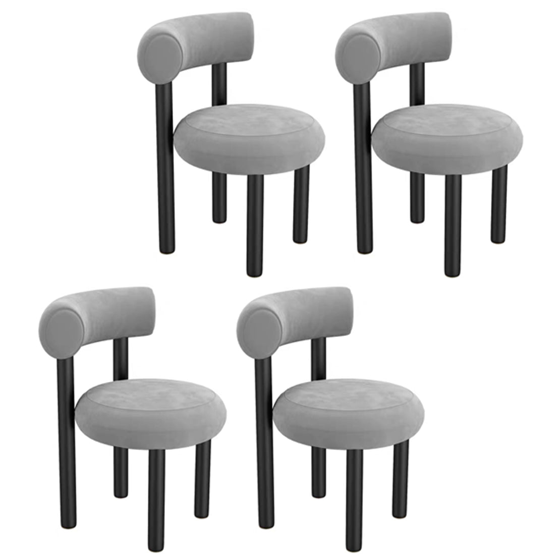 Chaise latéral à dos ouvert contemporain en velours chaise latéral rembourrée