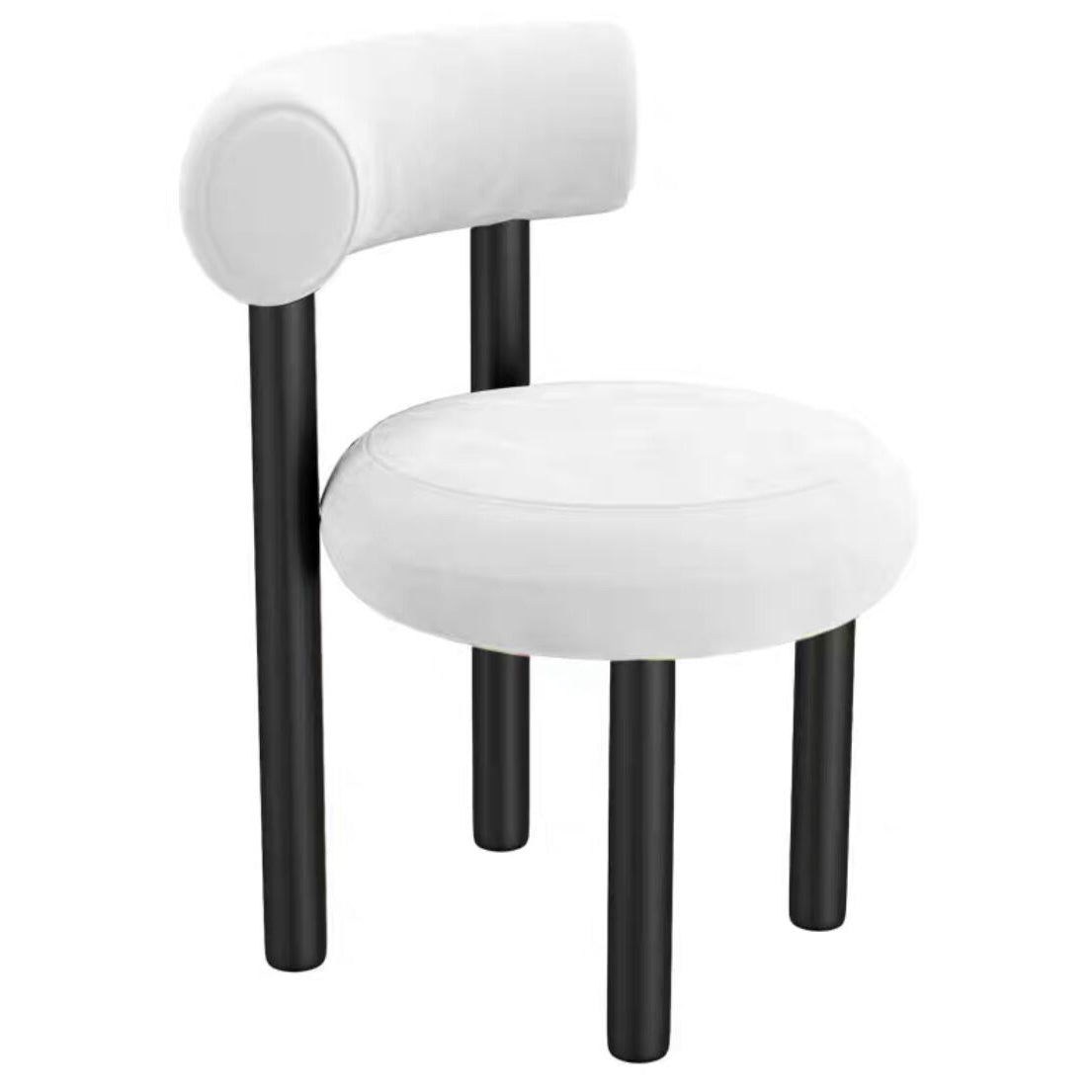 Chaise latéral à dos ouvert contemporain en velours chaise latéral rembourrée