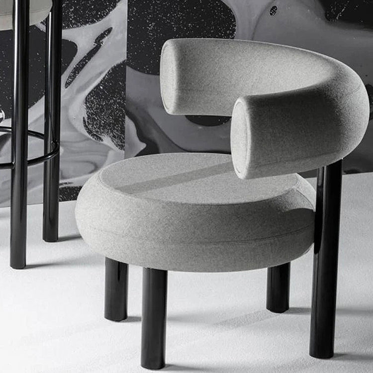 Chaise latéral à dos ouvert contemporain en velours chaise latéral rembourrée