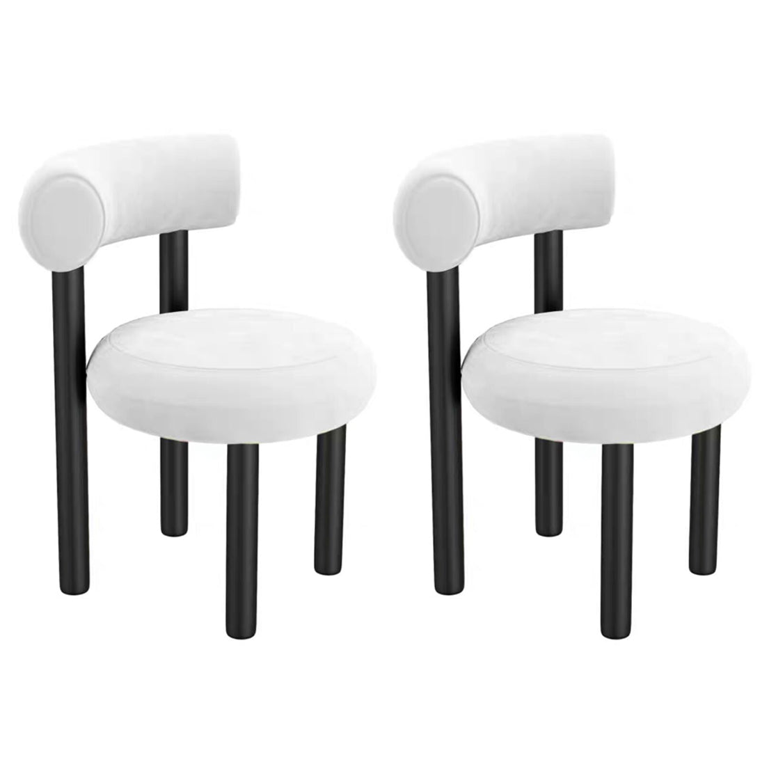 Chaise latéral à dos ouvert contemporain en velours chaise latéral rembourrée