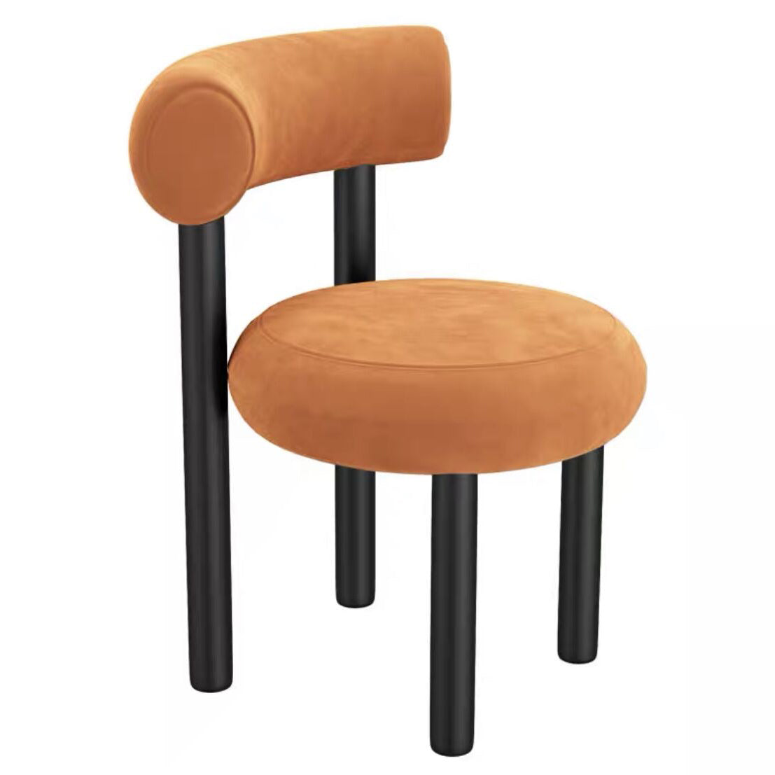 Chaise latéral à dos ouvert contemporain en velours chaise latéral rembourrée