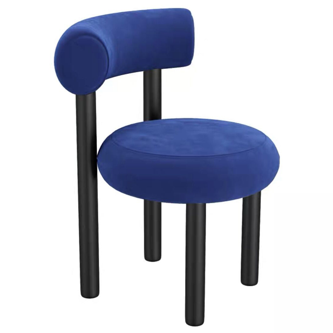 Chaise latéral à dos ouvert contemporain en velours chaise latéral rembourrée