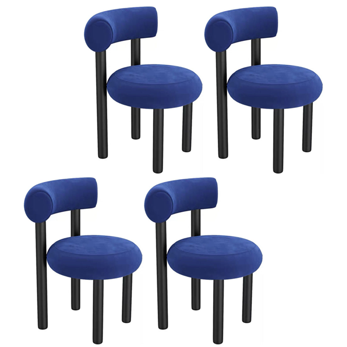 Chaise latéral à dos ouvert contemporain en velours chaise latéral rembourrée