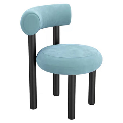 Chaise latéral à dos ouvert contemporain en velours chaise latéral rembourrée