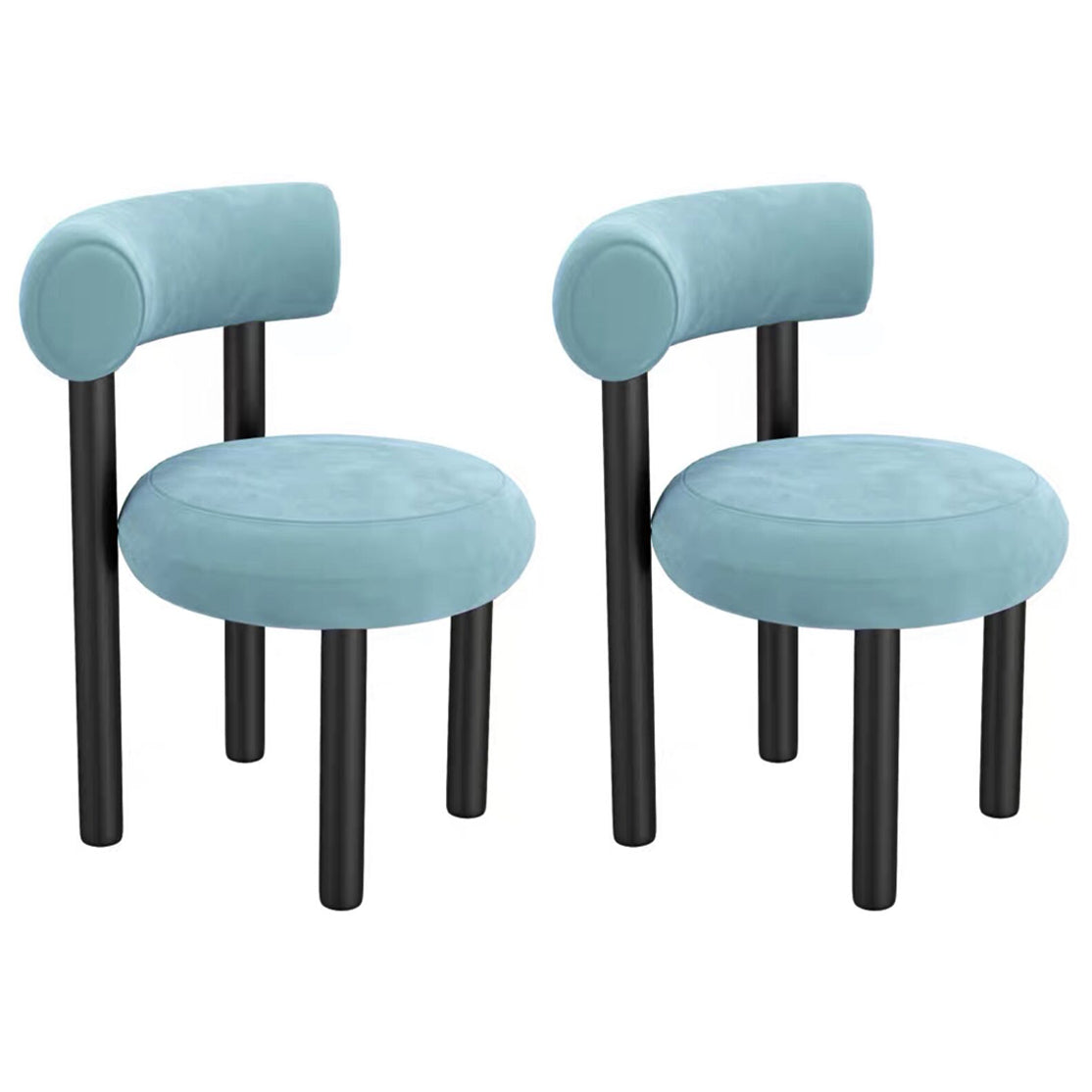 Chaise latéral à dos ouvert contemporain en velours chaise latéral rembourrée