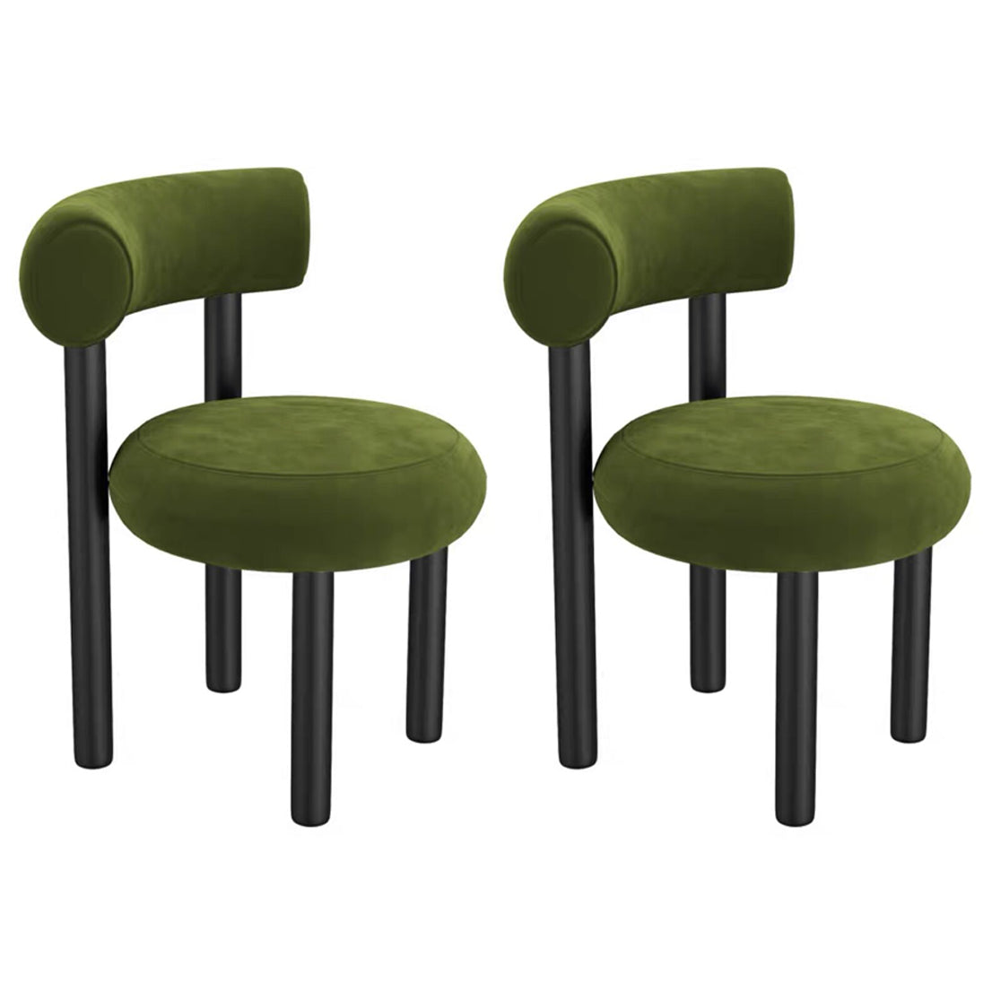 Chaise latéral à dos ouvert contemporain en velours chaise latéral rembourrée