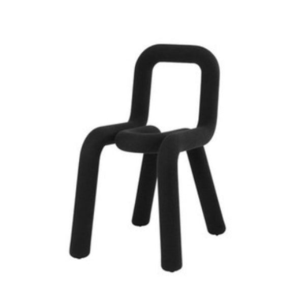 Contemporary Style Open Back Chair Velvet Dining Side Chair for Indoor Black 1 Piece Clearhalo 'Dining Chairs' 'Dining Tables & Seating' 'dining_chair' 'furn' 'furn_dining_chair' 'Furniture' 'Kitchen & Dining Furniture' 5148701