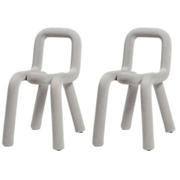 Contemporary Style Open Back Chair Velvet Dining Side Chair for Indoor Grey 2 Piece Set Clearhalo 'Dining Chairs' 'Dining Tables & Seating' 'dining_chair' 'furn' 'furn_dining_chair' 'Furniture' 'Kitchen & Dining Furniture' 5148709