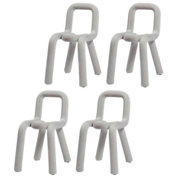 Contemporary Style Open Back Chair Velvet Dining Side Chair for Indoor Grey 4 Piece Set Clearhalo 'Dining Chairs' 'Dining Tables & Seating' 'dining_chair' 'furn' 'furn_dining_chair' 'Furniture' 'Kitchen & Dining Furniture' 5148710