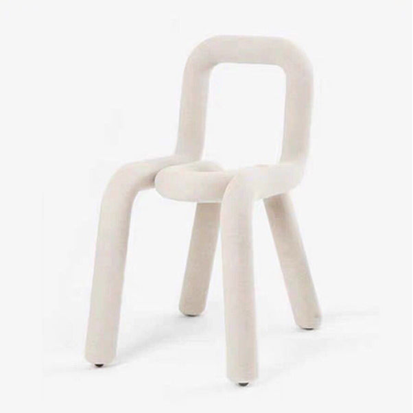 Contemporary Style Open Back Chair Velvet Dining Side Chair for Indoor White 1 Piece Clearhalo 'Dining Chairs' 'Dining Tables & Seating' 'dining_chair' 'furn' 'furn_dining_chair' 'Furniture' 'Kitchen & Dining Furniture' 5148713