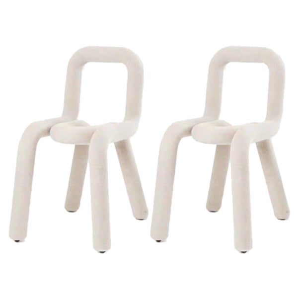 Contemporary Style Open Back Chair Velvet Dining Side Chair for Indoor White 2 Piece Set Clearhalo 'Dining Chairs' 'Dining Tables & Seating' 'dining_chair' 'furn' 'furn_dining_chair' 'Furniture' 'Kitchen & Dining Furniture' 5148714