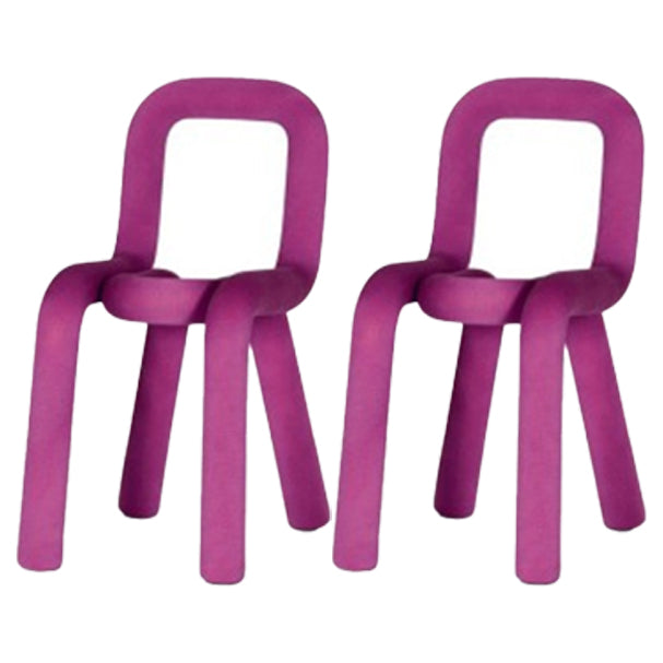 Contemporary Style Open Back Chair Velvet Dining Side Chair for Indoor Pink 2 Piece Set Clearhalo 'Dining Chairs' 'Dining Tables & Seating' 'dining_chair' 'furn' 'furn_dining_chair' 'Furniture' 'Kitchen & Dining Furniture' 5148722