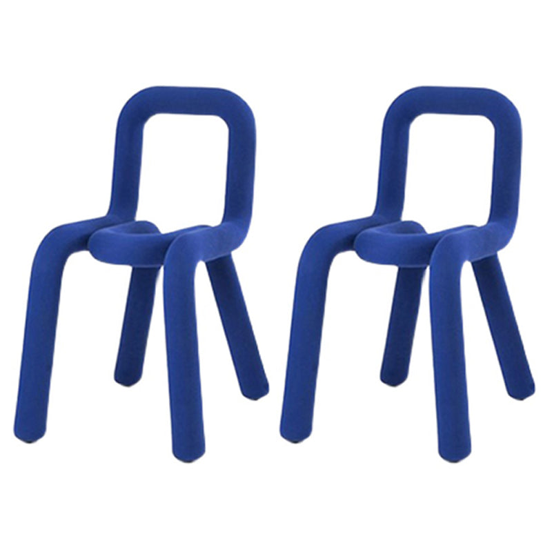Contemporary Style Open Back Chair Velvet Dining Side Chair for Indoor Blue 2 Piece Set Clearhalo 'Dining Chairs' 'Dining Tables & Seating' 'dining_chair' 'furn' 'furn_dining_chair' 'Furniture' 'Kitchen & Dining Furniture' 5148725