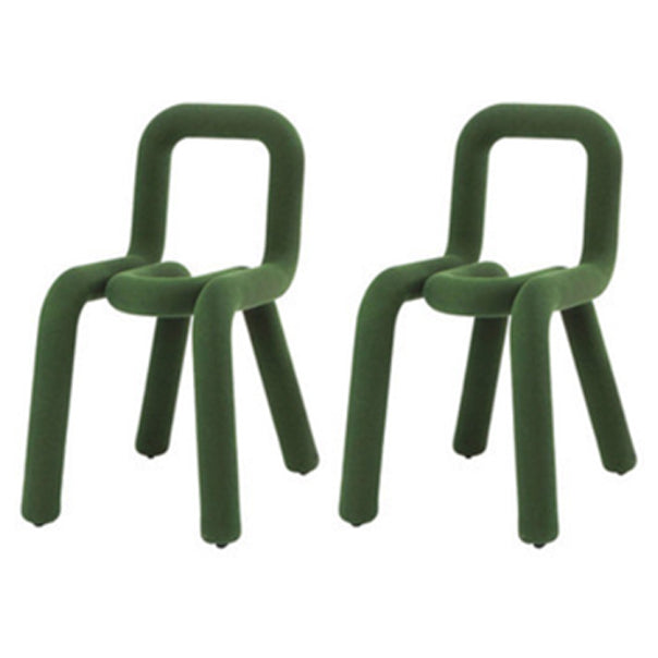 Contemporary Style Open Back Chair Velvet Dining Side Chair for Indoor Green 2 Piece Set Clearhalo 'Dining Chairs' 'Dining Tables & Seating' 'dining_chair' 'furn' 'furn_dining_chair' 'Furniture' 'Kitchen & Dining Furniture' 5148728
