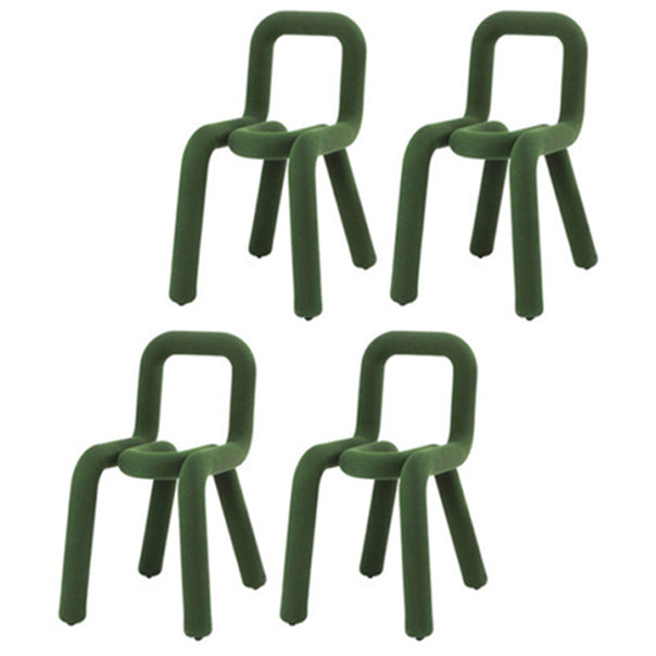 Contemporary Style Open Back Chair Velvet Dining Side Chair for Indoor Green 4 Piece Set Clearhalo 'Dining Chairs' 'Dining Tables & Seating' 'dining_chair' 'furn' 'furn_dining_chair' 'Furniture' 'Kitchen & Dining Furniture' 5148729