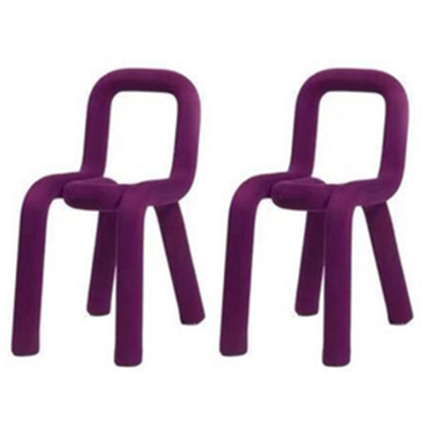 Contemporary Style Open Back Chair Velvet Dining Side Chair for Indoor Purple 2 Piece Set Clearhalo 'Dining Chairs' 'Dining Tables & Seating' 'dining_chair' 'furn' 'furn_dining_chair' 'Furniture' 'Kitchen & Dining Furniture' 5148731