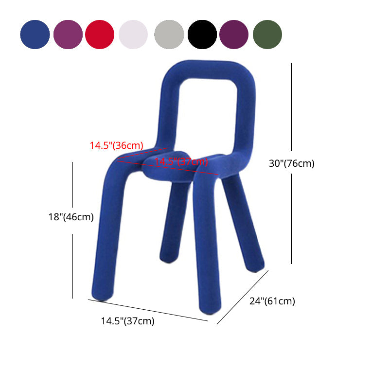 Contemporary Style Open Back Chair Velvet Dining Side Chair for Indoor Clearhalo 'Dining Chairs' 'Dining Tables & Seating' 'dining_chair' 'furn' 'furn_dining_chair' 'Furniture' 'Kitchen & Dining Furniture' 5148733