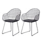 Contemporary Style Wingback Chair Metal Dining Armchair for Indoor