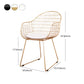 Contemporary Style Wingback Chair Metal Dining Armchair for Indoor