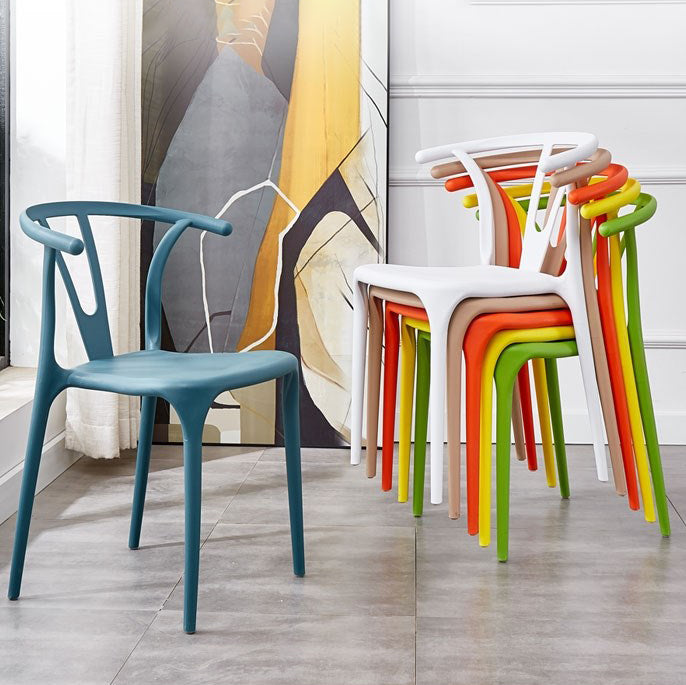 Sedia scandinava in plastica in plastica senza braccio sedia posteriore per Windsor interno