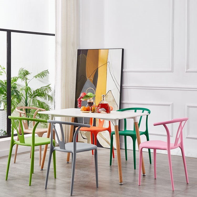 Sedia scandinava in plastica in plastica senza braccio sedia posteriore per Windsor interno