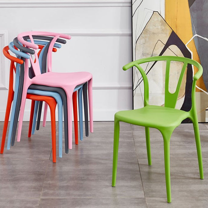 Sedia scandinava in plastica in plastica senza braccio sedia posteriore per Windsor interno