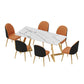 Set da tavolo da pranzo rettangolare glam 1/2/5/7 pezzi Dinette set con top in pietra sinterizzata bianca