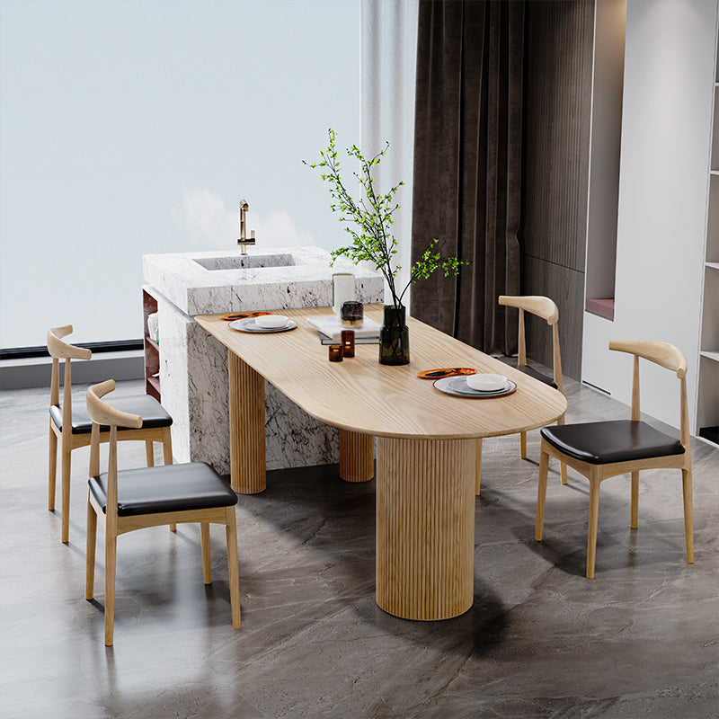 Mesa de comedor de madera maciza, mesa de comedor contemporánea para cocina casera