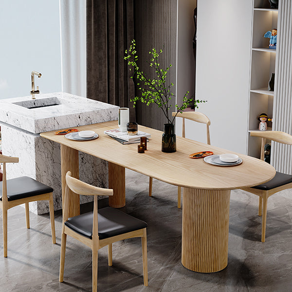 Mesa de comedor de madera maciza, mesa de comedor contemporánea para cocina casera