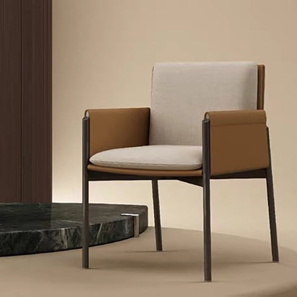 Frame di metallo nero moderno sedia da pranzo con braccia finitura opaca sedia sidrow side