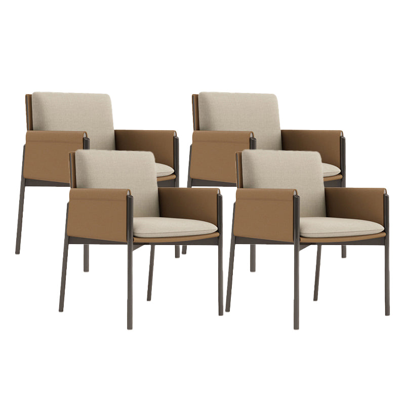 Frame di metallo nero moderno sedia da pranzo con braccia finitura opaca sedia sidrow side