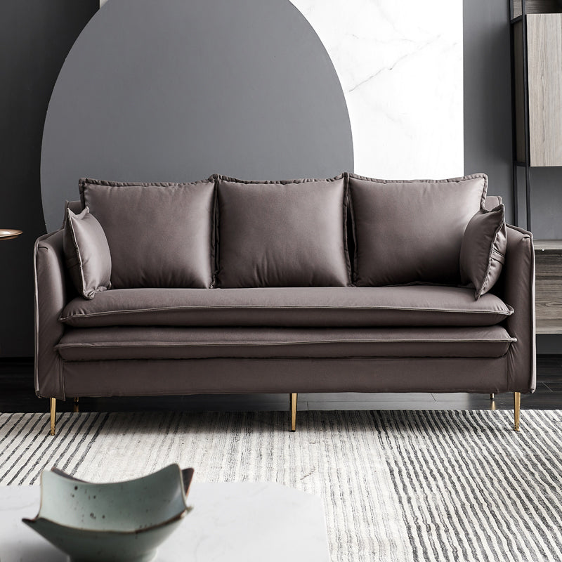 Canapé de bras carré contemporain canapé lavable avec oreillers de boîtier pour le salon