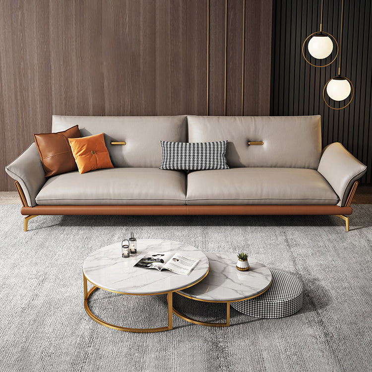 Modern Cushions Sofa 37.40" D x 34.64" H Flared Arm Sofa for Living Room Clearhalo 'furn' 'furn_sofas' 'Furniture' 'Living Room Furniture' 'Sofa' 'sofas' 5149395