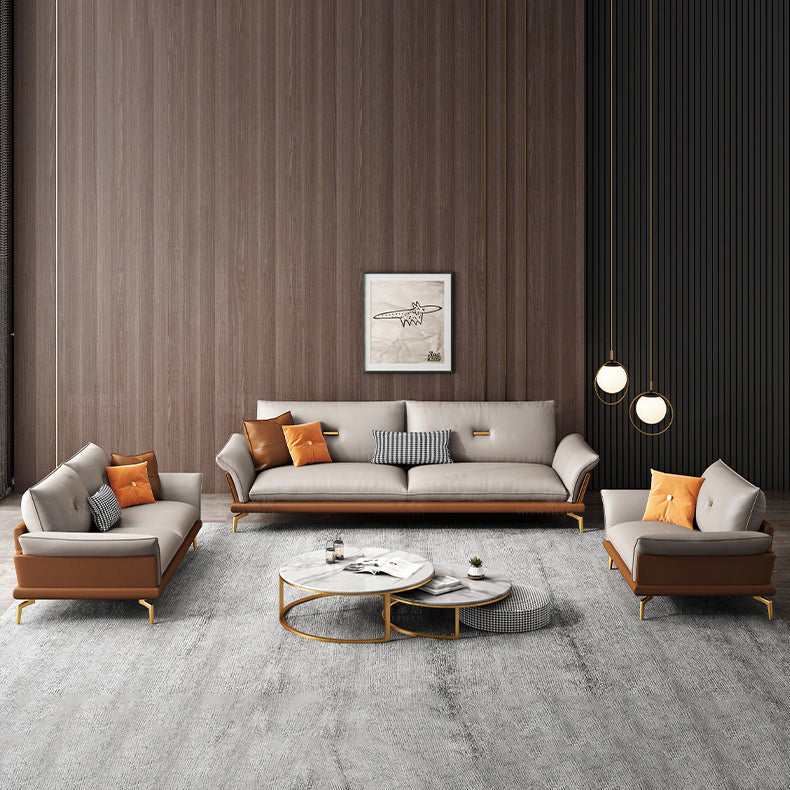 Modern Cushions Sofa 37.40" D x 34.64" H Flared Arm Sofa for Living Room Clearhalo 'furn' 'furn_sofas' 'Furniture' 'Living Room Furniture' 'Sofa' 'sofas' 5149405