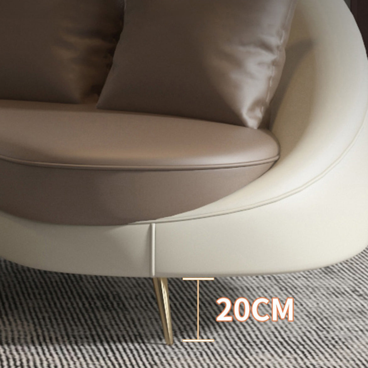 Faux Leather Curved Sofa Contemporary Sloped Arm Sofa for Living Room Clearhalo 'furn' 'furn_sofas' 'Furniture' 'Living Room Furniture' 'Sofa' 'sofas' 5149463