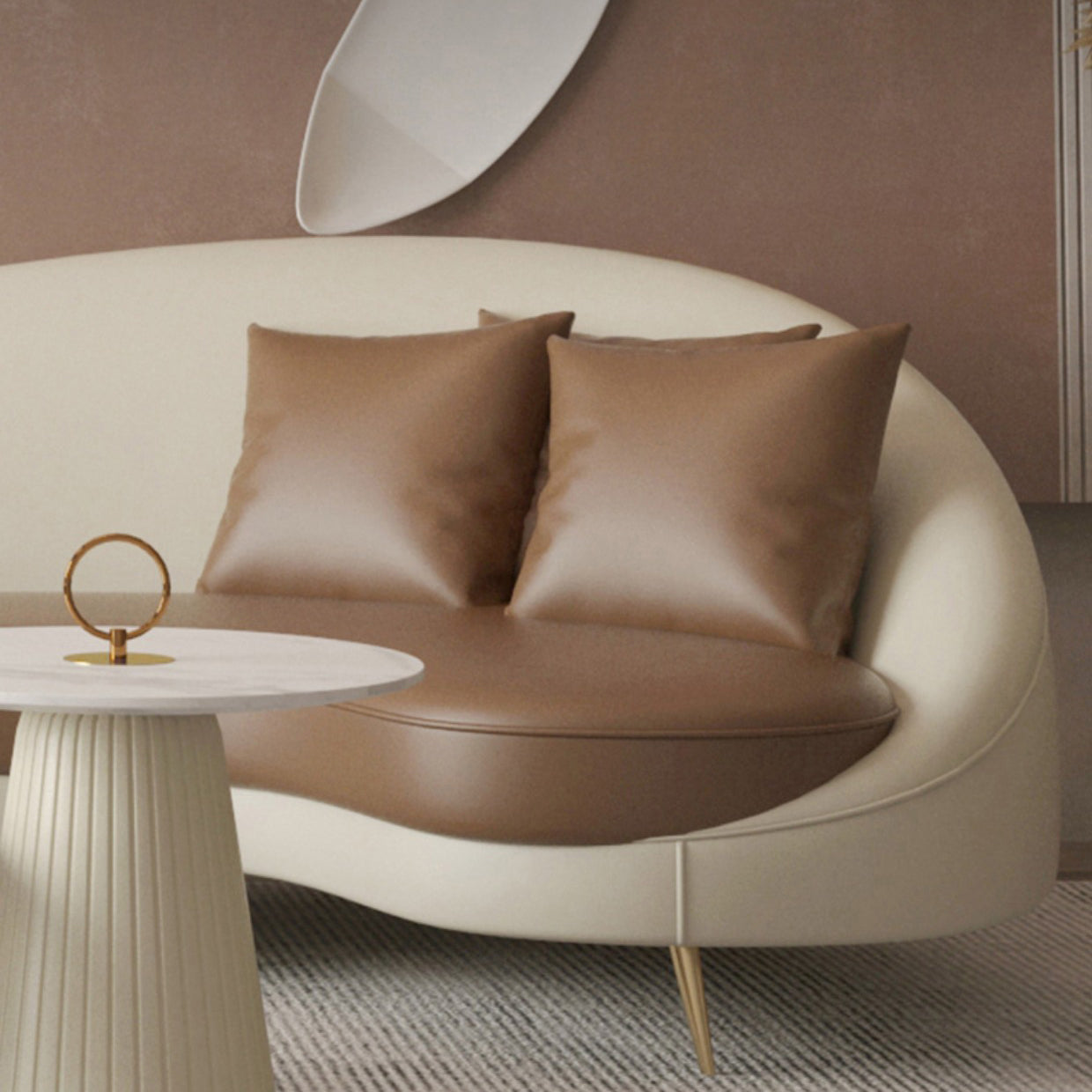 Faux Leather Curved Sofa Contemporary Sloped Arm Sofa for Living Room Clearhalo 'furn' 'furn_sofas' 'Furniture' 'Living Room Furniture' 'Sofa' 'sofas' 5149464