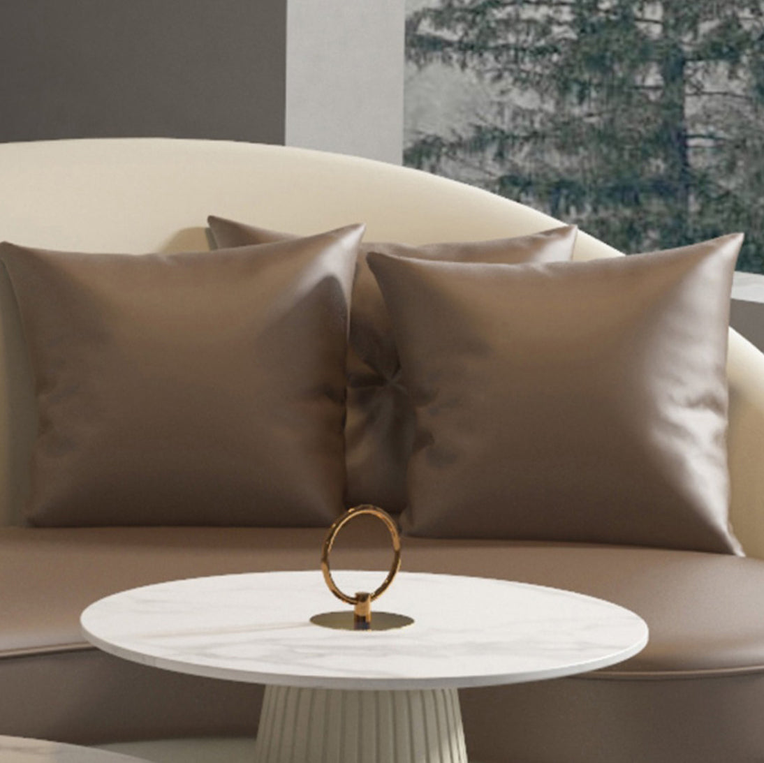 Faux Leather Curved Sofa Contemporary Sloped Arm Sofa for Living Room Clearhalo 'furn' 'furn_sofas' 'Furniture' 'Living Room Furniture' 'Sofa' 'sofas' 5149466