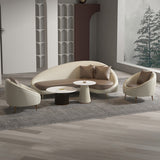 Faux Leather Curved Sofa Contemporary Sloped Arm Sofa for Living Room Clearhalo 'furn' 'furn_sofas' 'Furniture' 'Living Room Furniture' 'Sofa' 'sofas' 5149472