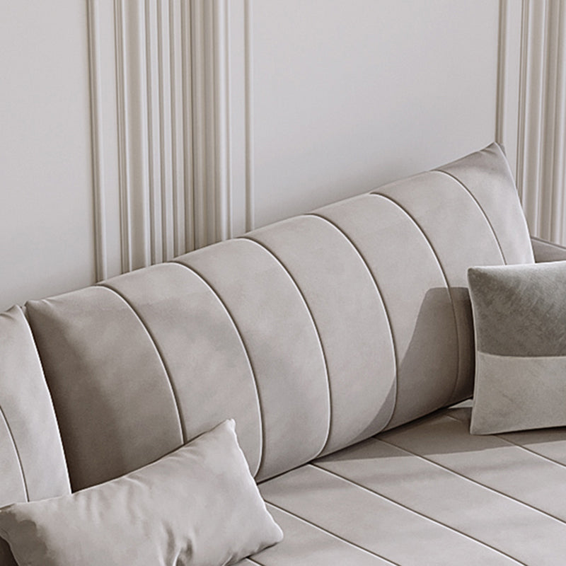 Sofá de armario estándar cuadrado contemporáneo con almohadas en gris