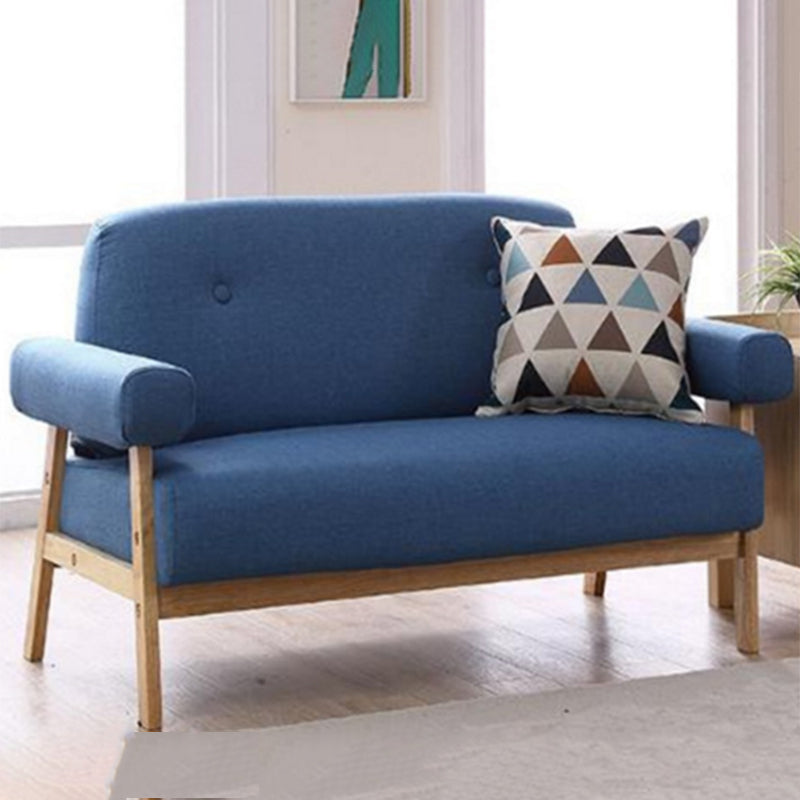 Standard Pillow Top Arm Sofa Linen Contemporary Sofa for Living Room 52"L x 28"W x 29"H Blue Clearhalo 'furn' 'furn_sofas' 'Furniture' 'Living Room Furniture' 'Sofa' 'sofas' 5149533