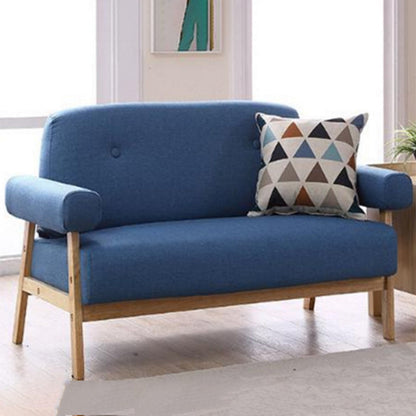 Standard Pillow Top Arm Sofa Linen Contemporary Sofa for Living Room 52"L x 28"W x 29"H Blue Clearhalo 'furn' 'furn_sofas' 'Furniture' 'Living Room Furniture' 'Sofa' 'sofas' 5149533