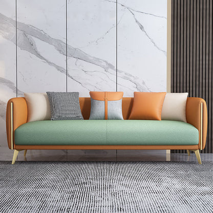 Divano braccio di smoking moderno divano in pelle finta 26,77 "d x 29,52" h