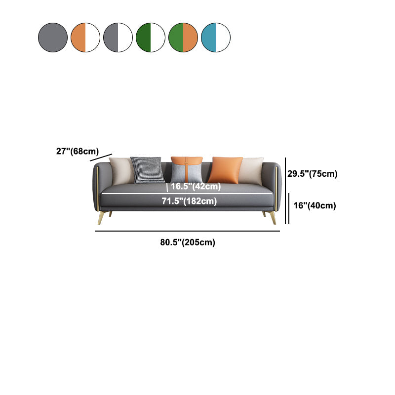 Divano braccio di smoking moderno divano in pelle finta 26,77 "d x 29,52" h